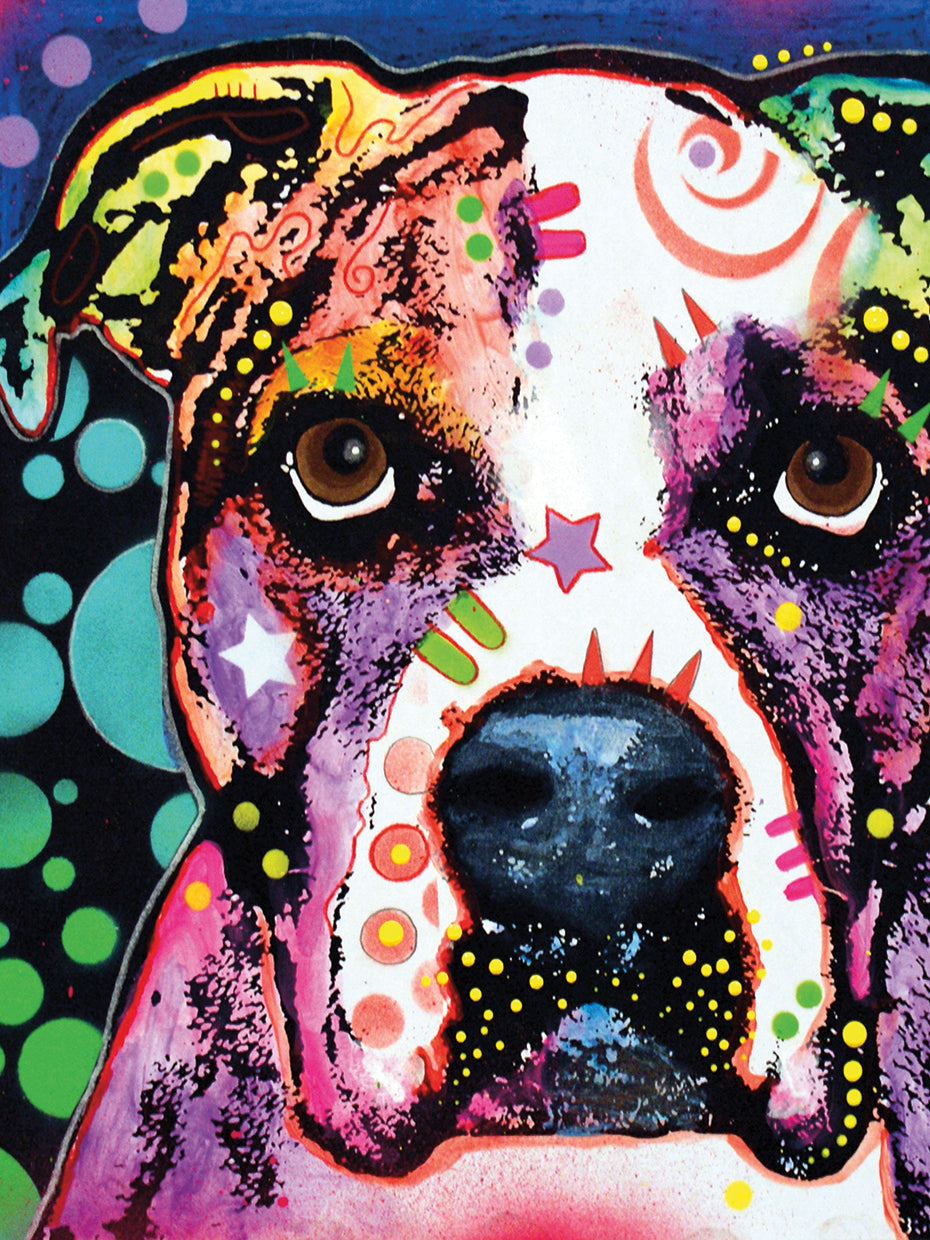 American Bulldog - highest quality handcrafted wall art work on large canvas & framed canvas prints by Dean Russo