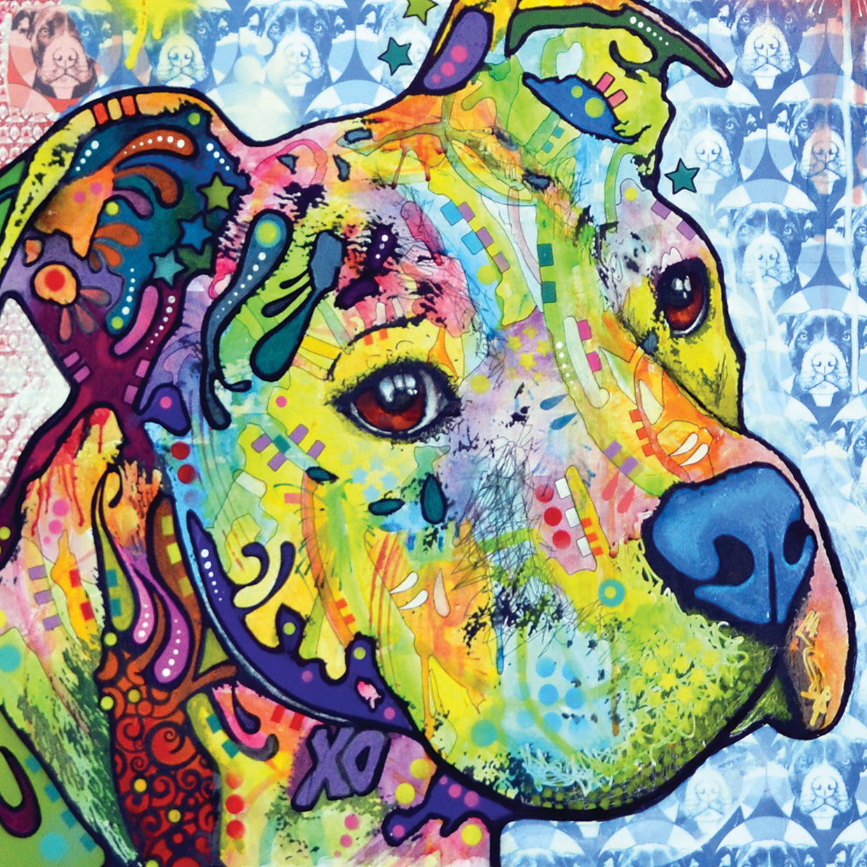 Thoughtful Pit Bull This Years Love 2013 Part 2 - highest quality handcrafted wall art work on large canvas & framed canvas prints by Dean Russo