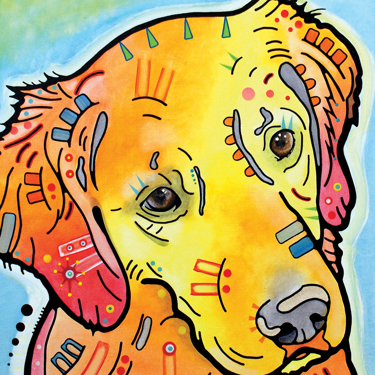 The Golden(ish) Retriever - highest quality handcrafted wall art work on large canvas & framed canvas prints by Dean Russo