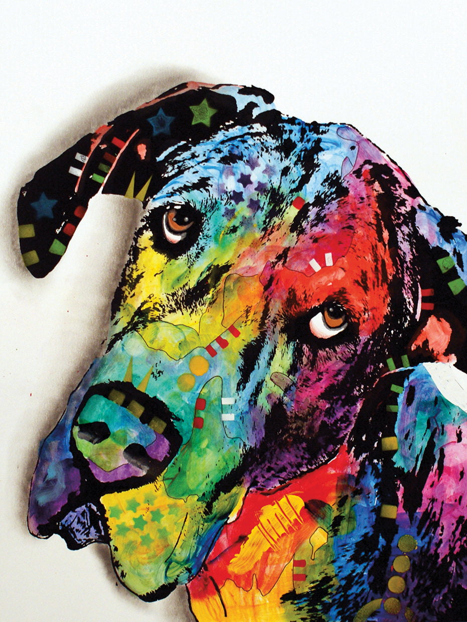 Tilted Dane - highest quality handcrafted wall art work on large canvas & framed canvas prints by Dean Russo
