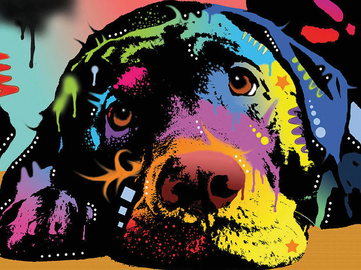 Lying Lab - highest quality handcrafted wall art work on large canvas & framed canvas prints by Dean Russo