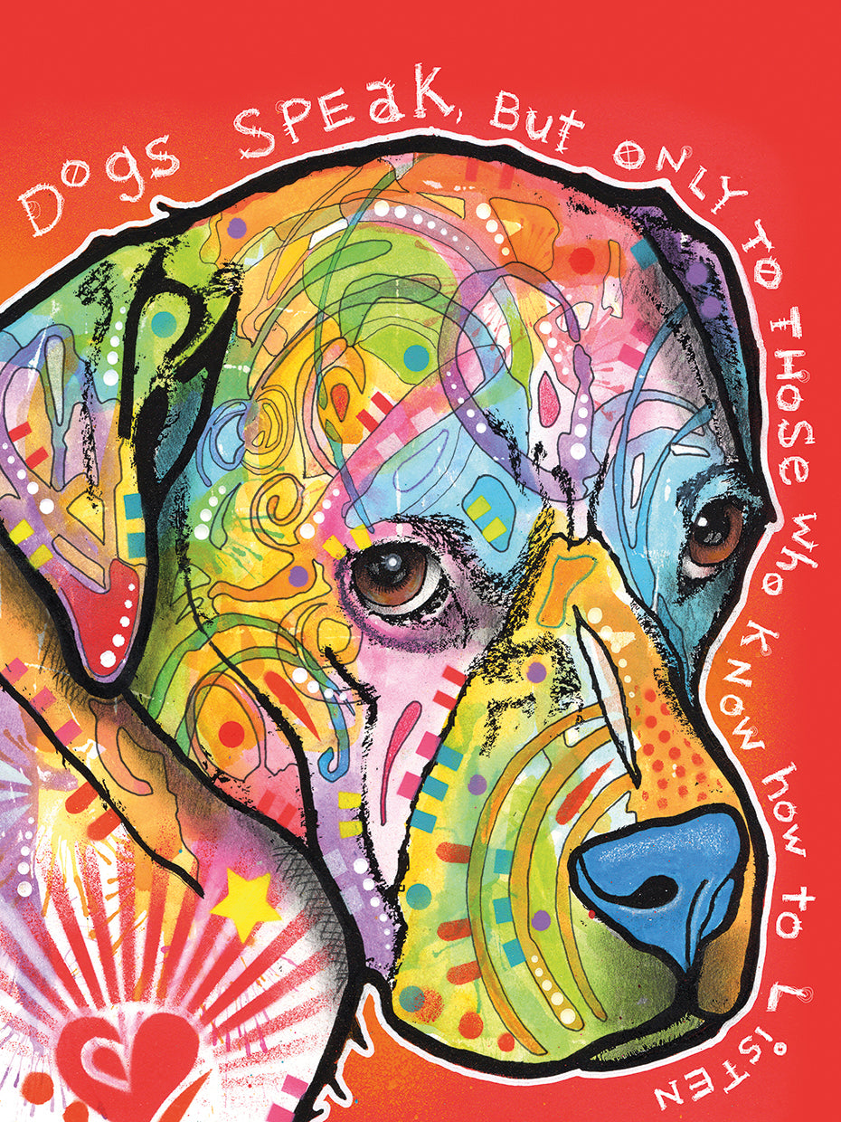 Dogs Speak - highest quality handcrafted wall art work on large canvas & framed canvas prints by Dean Russo