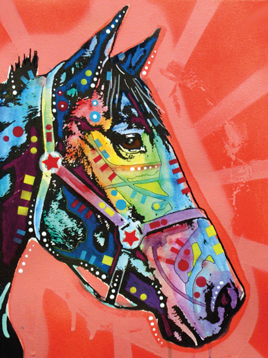 WC Horse 3 - highest quality handcrafted wall art work on large canvas & framed canvas prints by Dean Russo