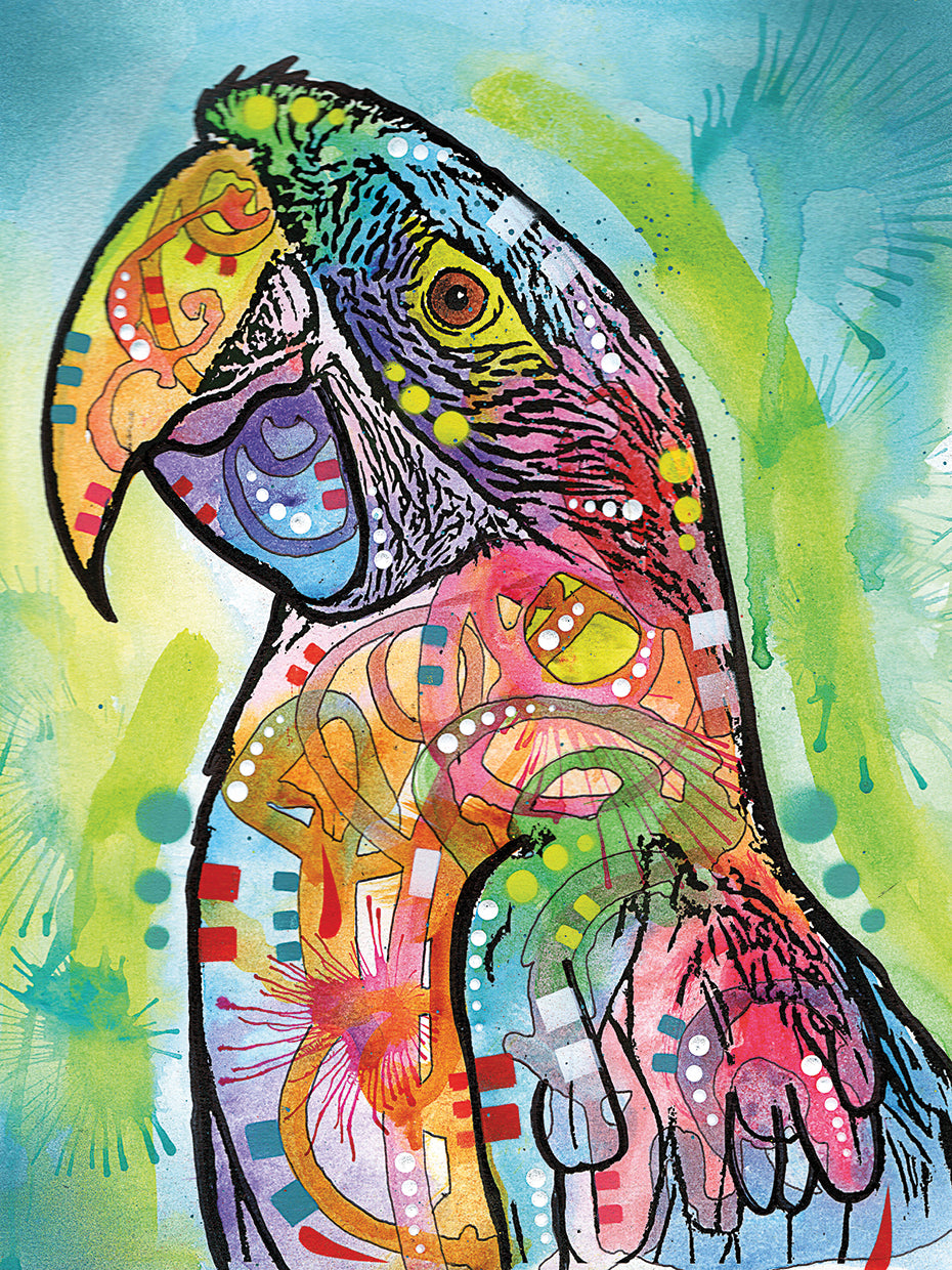 Macaw - highest quality handcrafted wall art work on large canvas & framed canvas prints by Dean Russo