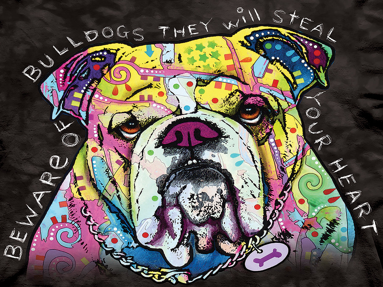 Bulldog Heart - highest quality handcrafted wall art work on large canvas & framed canvas prints by Dean Russo