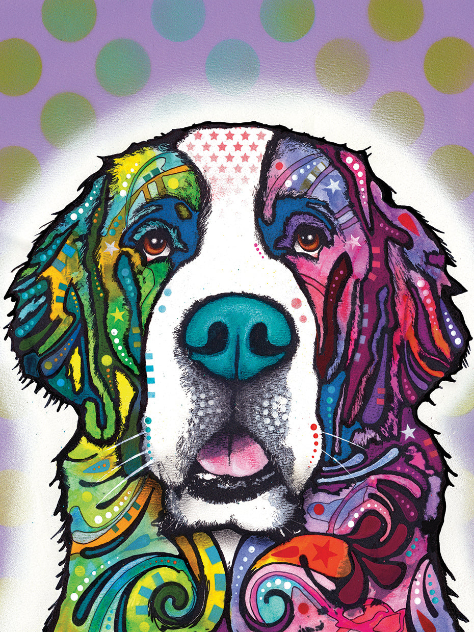 Saint Bernard - highest quality handcrafted wall art work on large canvas & framed canvas prints by Dean Russo