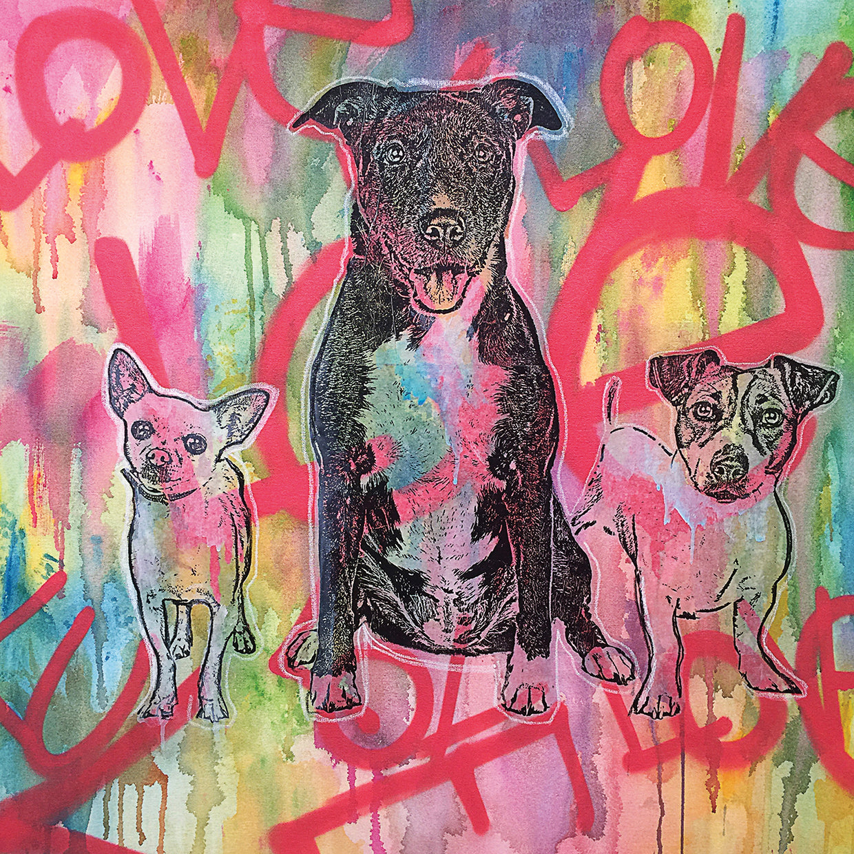 Tres Amigos - highest quality handcrafted wall art work on large canvas & framed canvas prints by Dean Russo