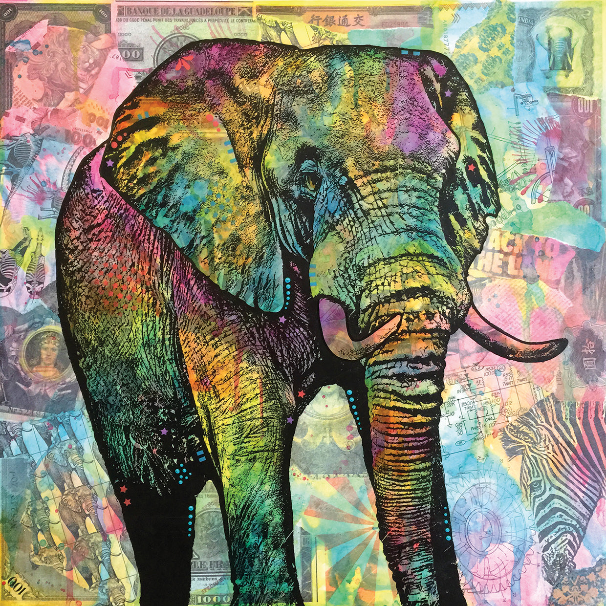 Elephant Torn - highest quality handcrafted wall art work on large canvas & framed canvas prints by Dean Russo