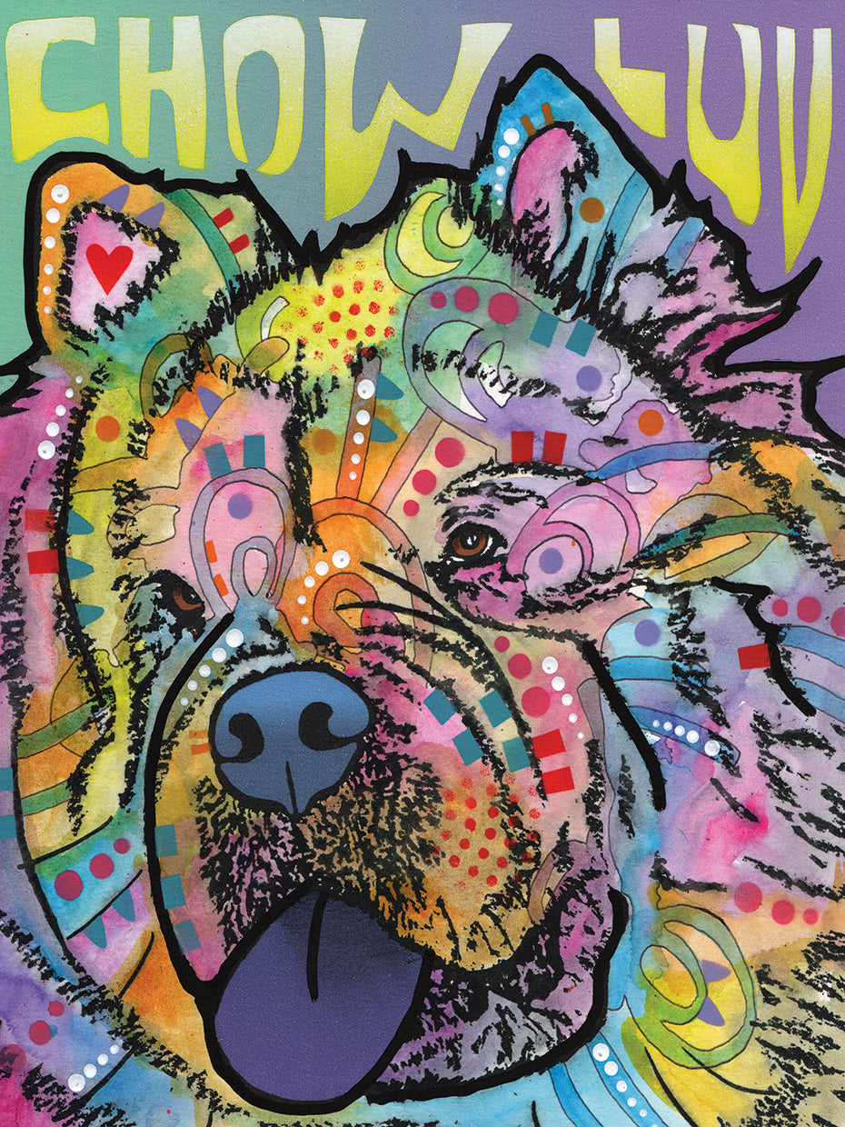 Chow Love - highest quality handcrafted wall art work on large canvas & framed canvas prints by Dean Russo