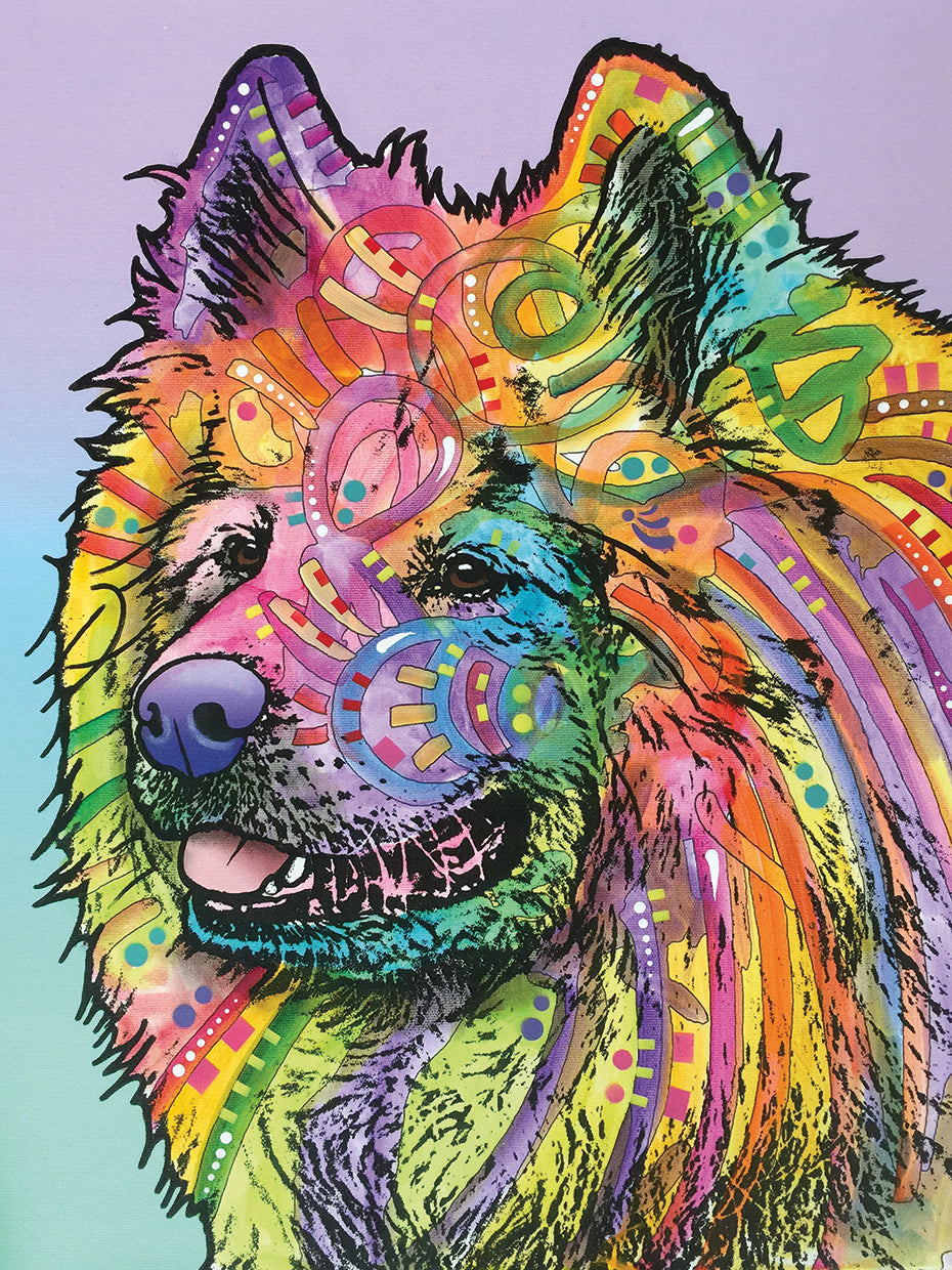 Samoyed - highest quality handcrafted wall art work on large canvas & framed canvas prints by Dean Russo