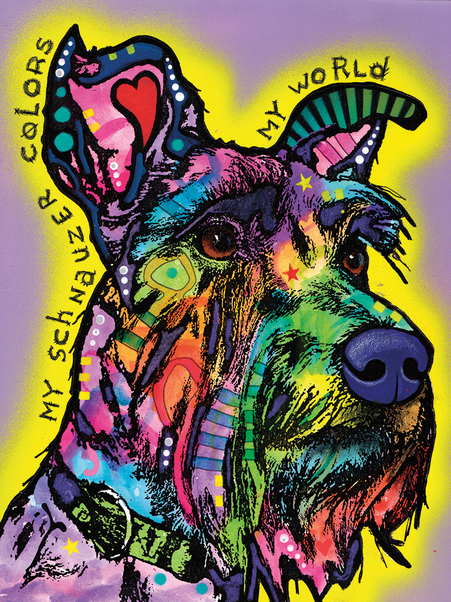 My Schnauzer - highest quality handcrafted wall art work on large canvas & framed canvas prints by Dean Russo