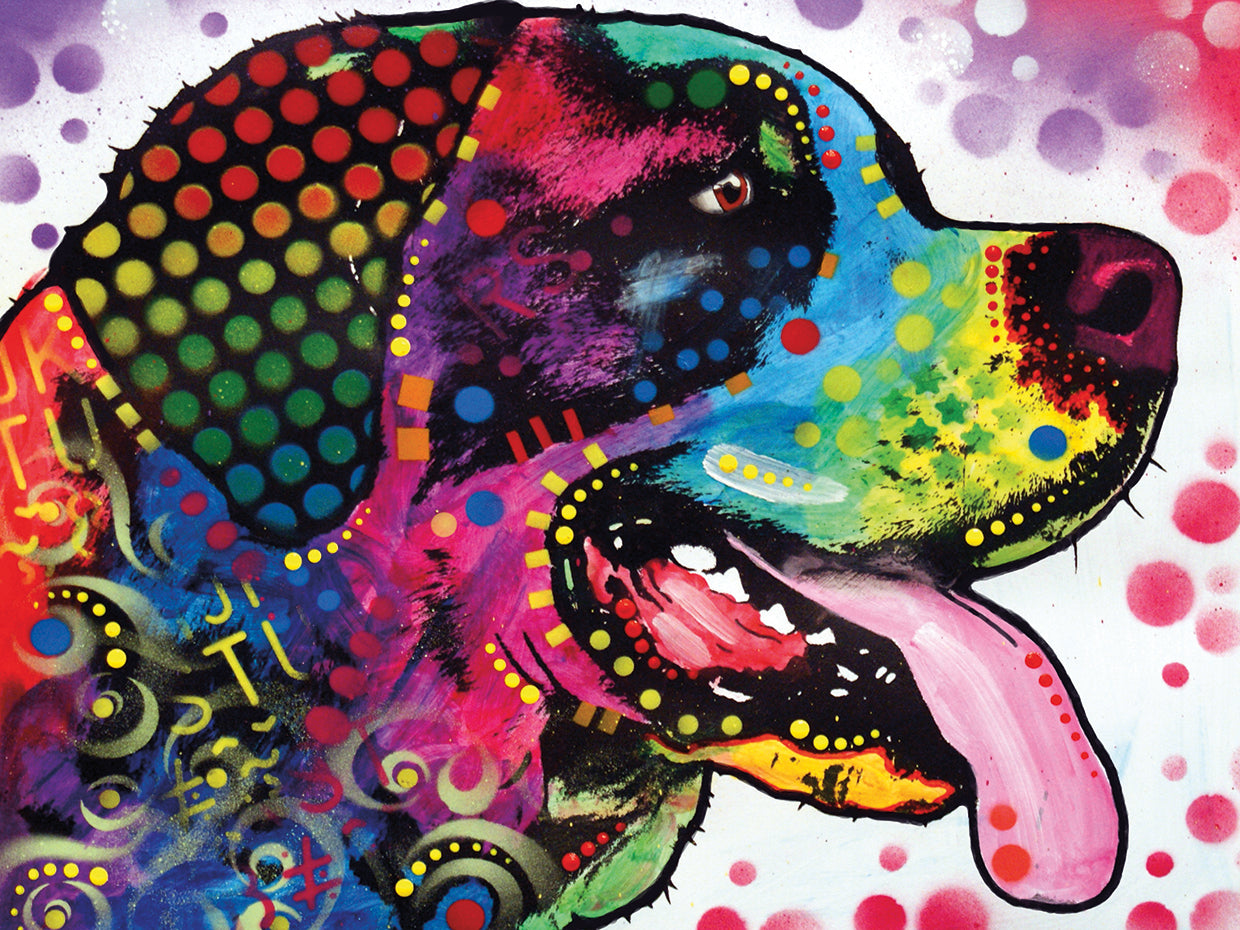 St Bernard Profile - highest quality handcrafted wall art work on large canvas & framed canvas prints by Dean Russo