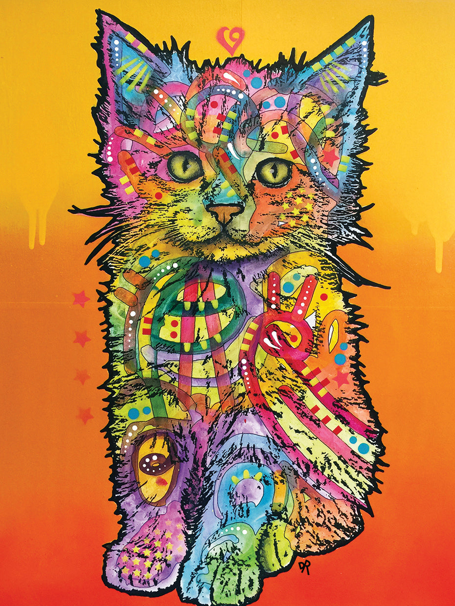 Love Kitten - highest quality handcrafted wall art work on large canvas & framed canvas prints by Dean Russo