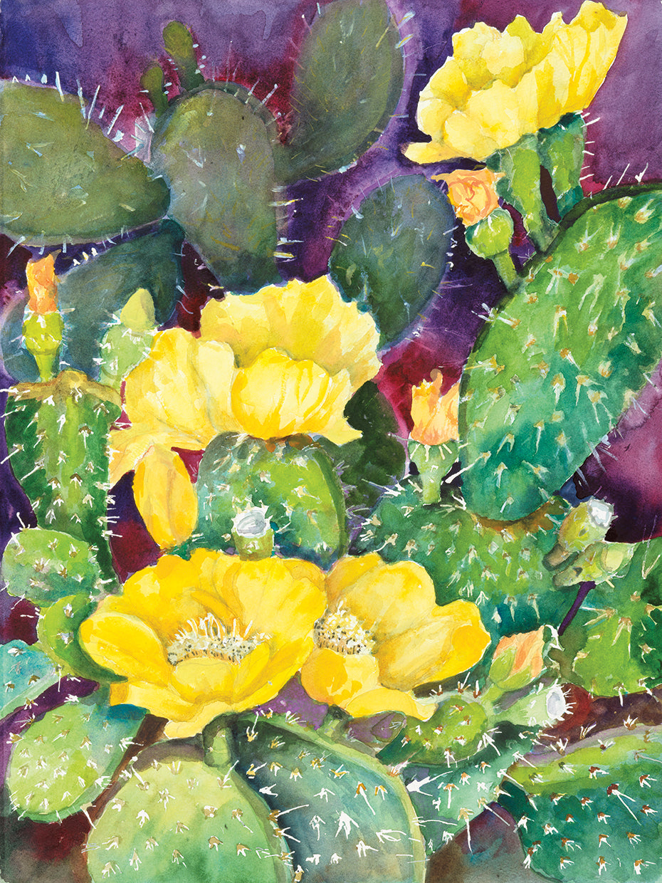 Cactus with Yellow Blooms