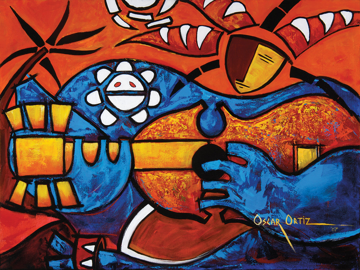 Abstract Guitar Player