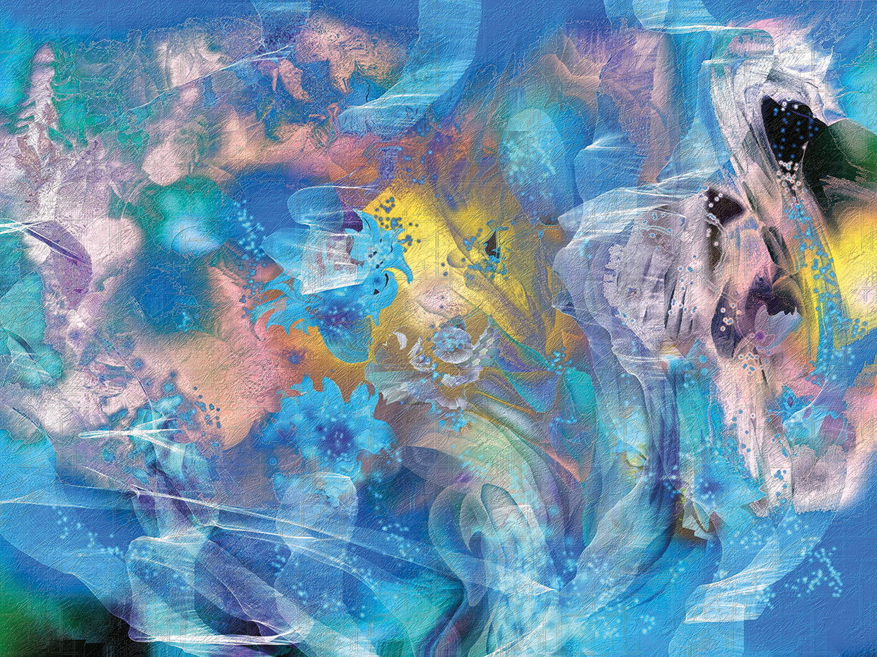 Pattern Floral Aqua-Yellow