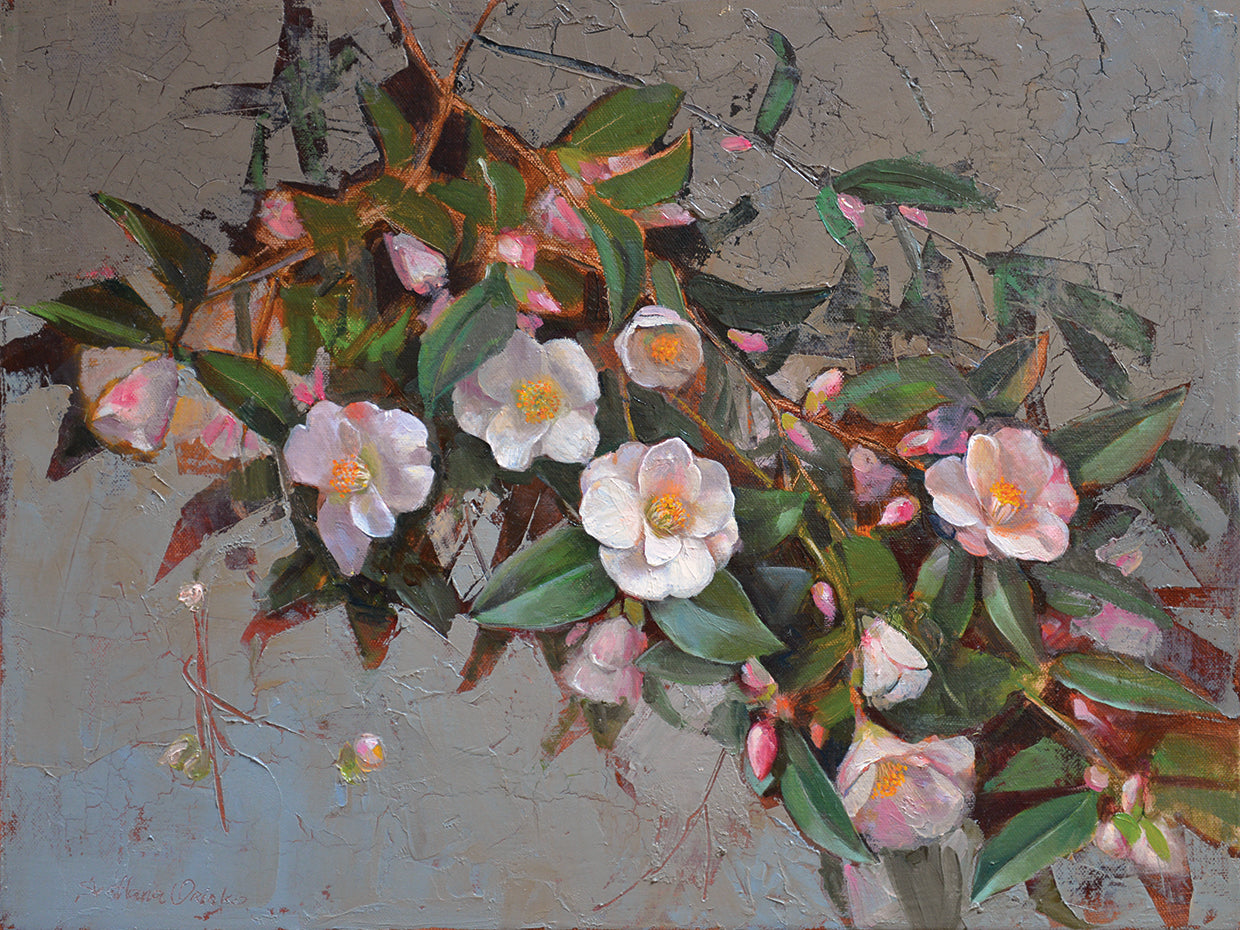 Arte de la lona de la quintaesencia de la camelia