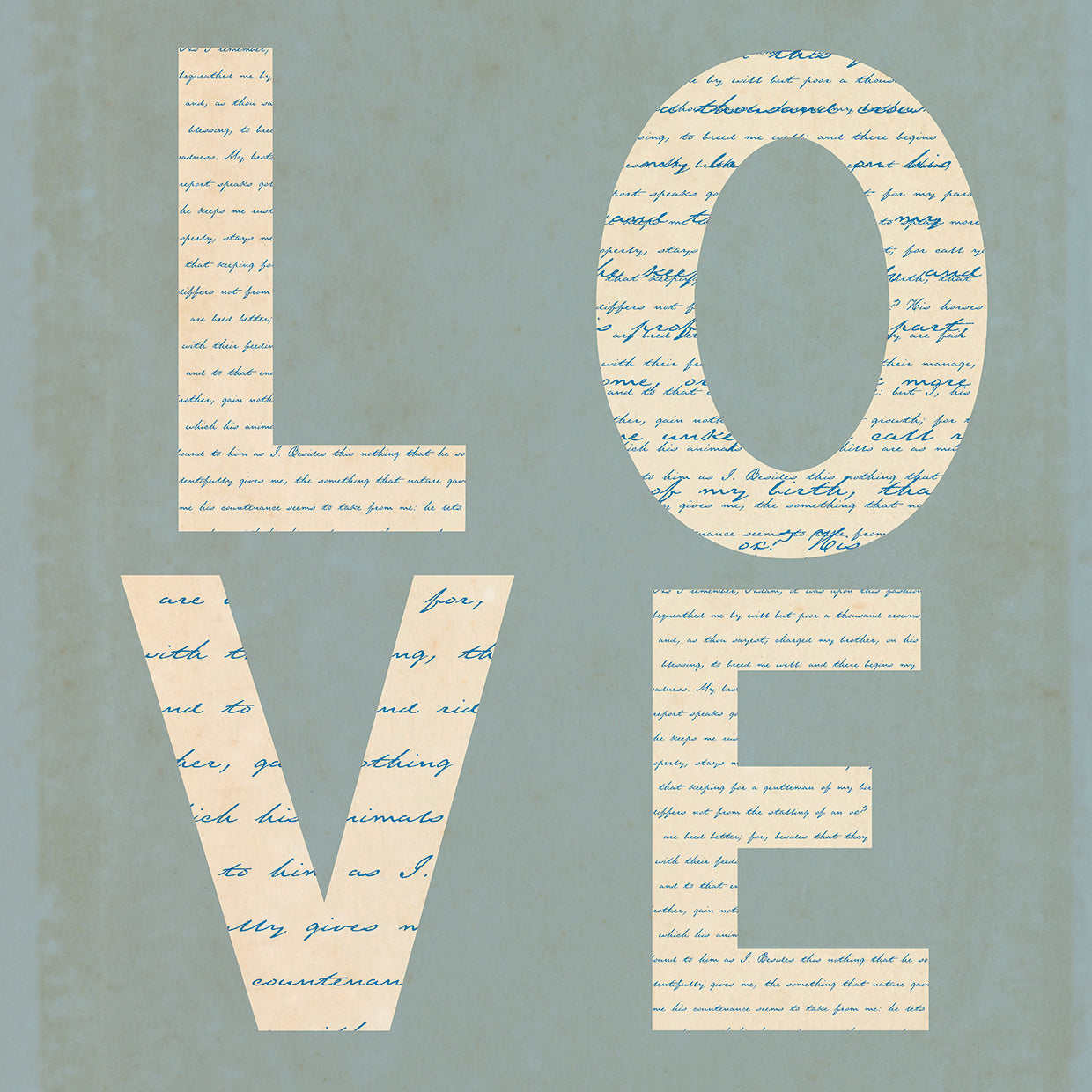 Love Script on Blue