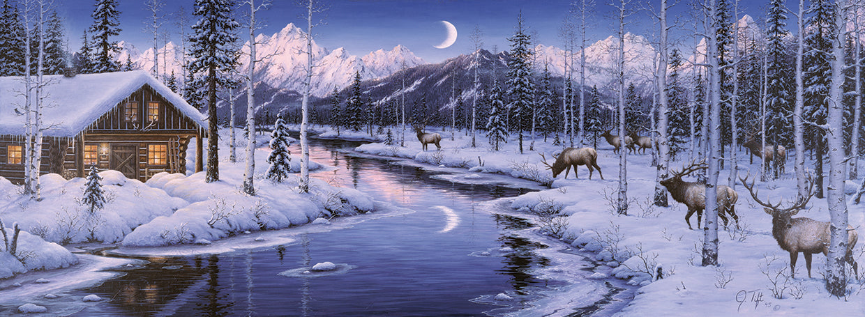 Arte de la lona del silencio del invierno