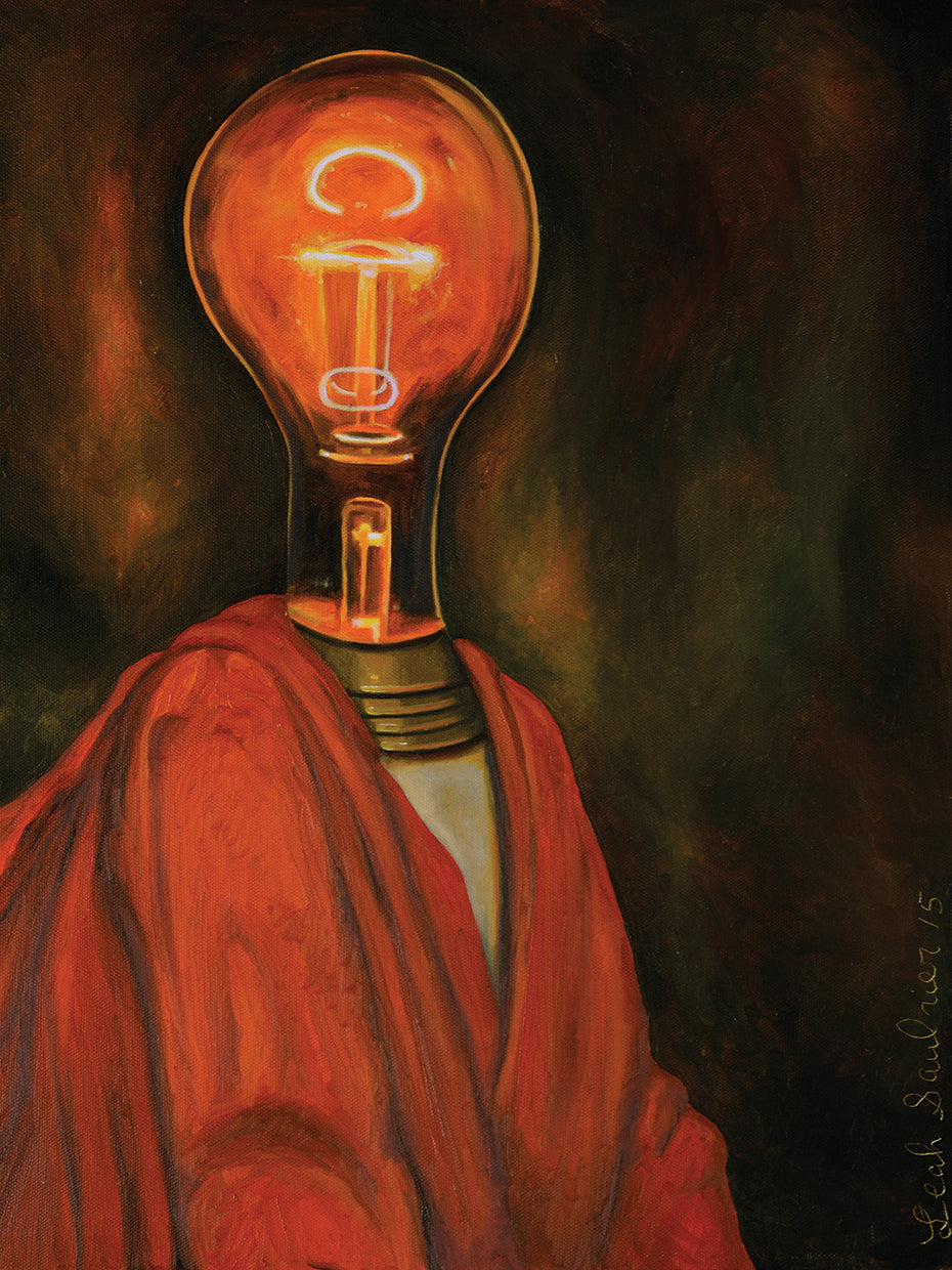 Light Headed 2 by Leah Saulnier is a colorful and contemporary symbolic painting printed on canvas or framed canvas