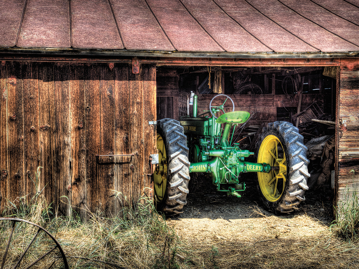Deere in the Barn