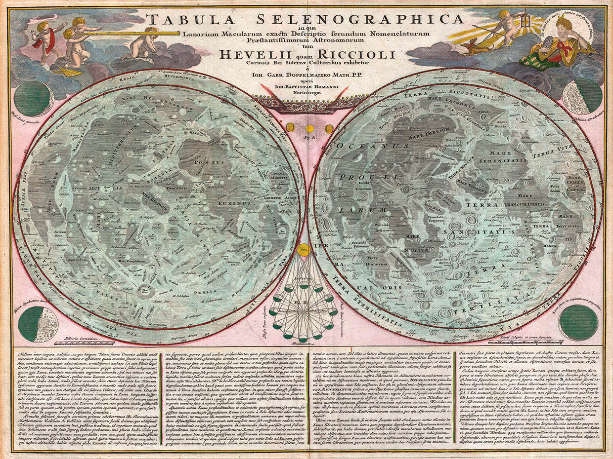 Map Of The Moon Geographicus Tabula Selenographica Moon Doppelmayr 1707