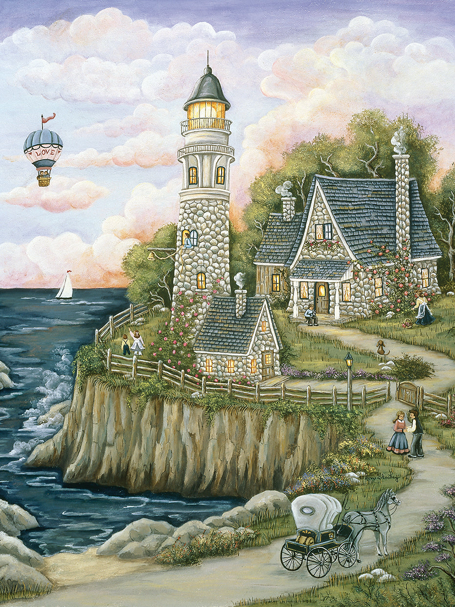 Arte de la lona del faro del amor