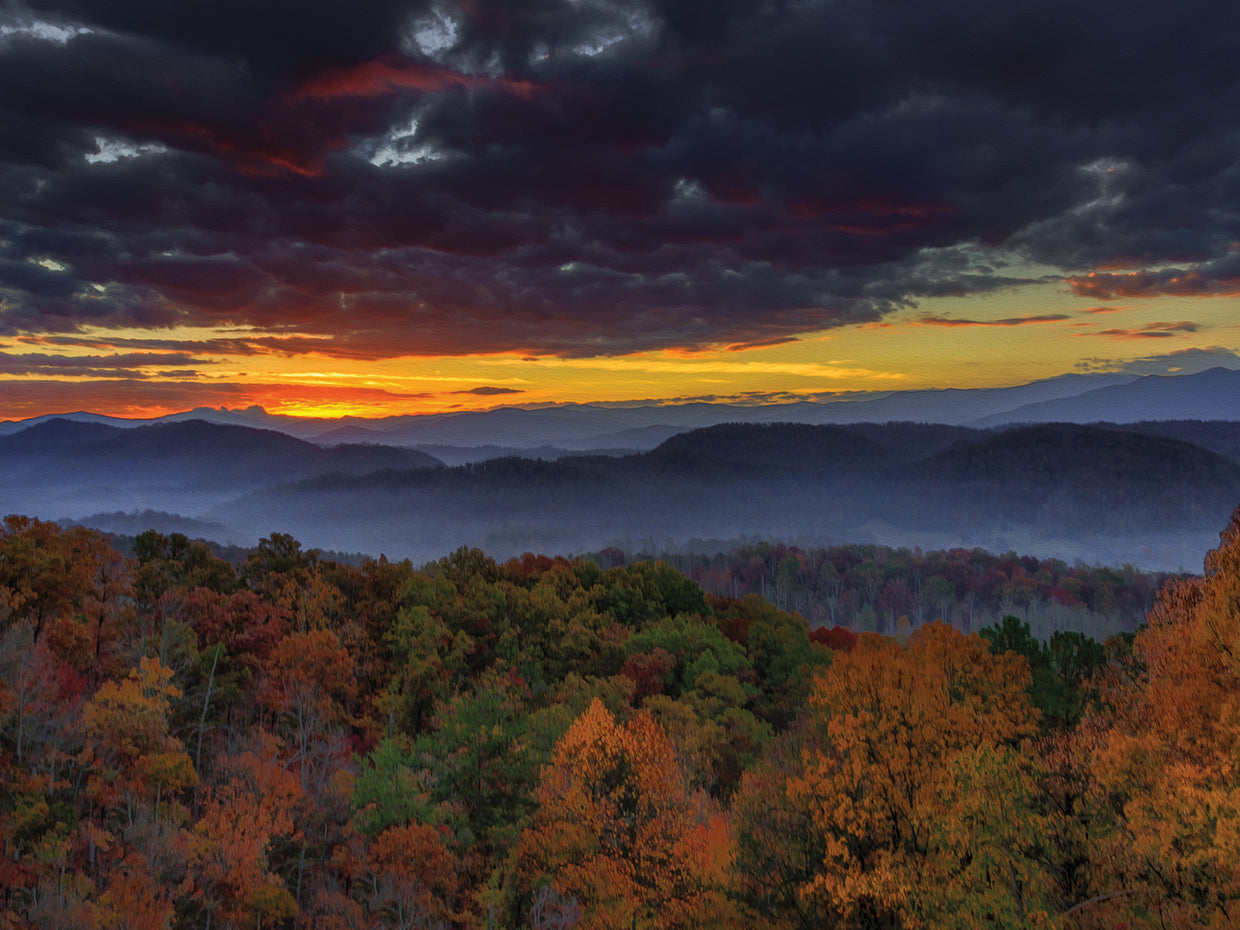Smokies Sunrise Oil Paint