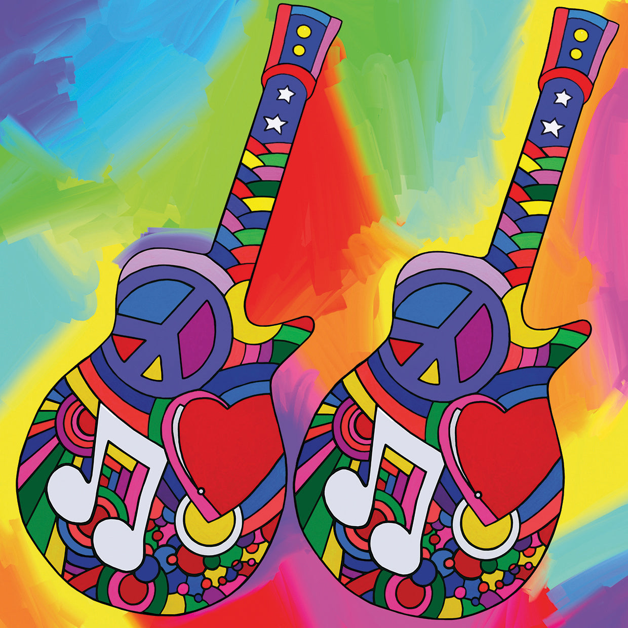 Guitars-Peace-Love-Music