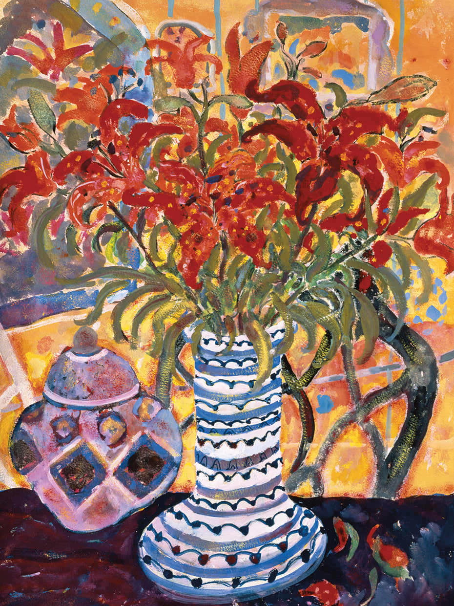 Flowers on Vase Painting