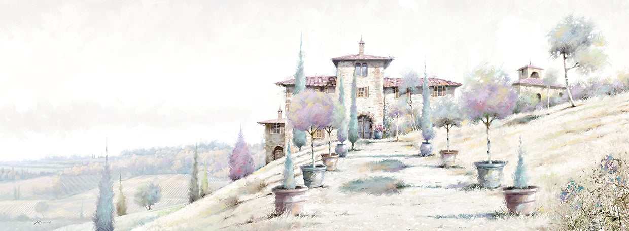 Tuscan Villa handcrafted art work on canvas or framed canvas prints by The Macneil Studio