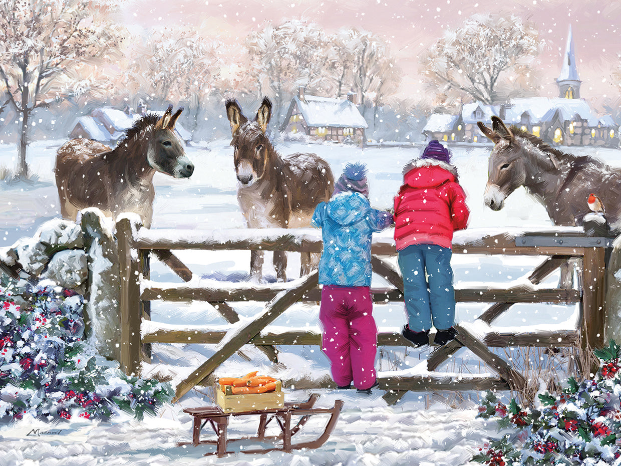Donkeys handcrafted art work on canvas or framed canvas prints by The Macneil Studio