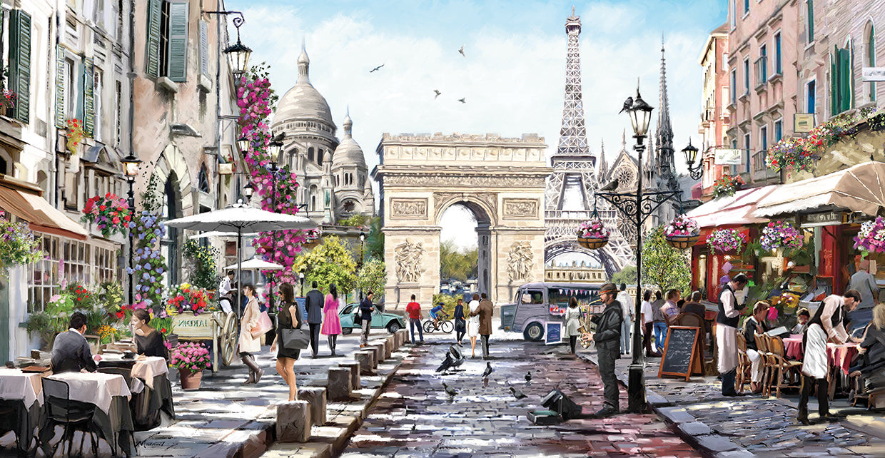 Paris handcrafted art work on canvas or framed canvas prints by The Macneil Studio