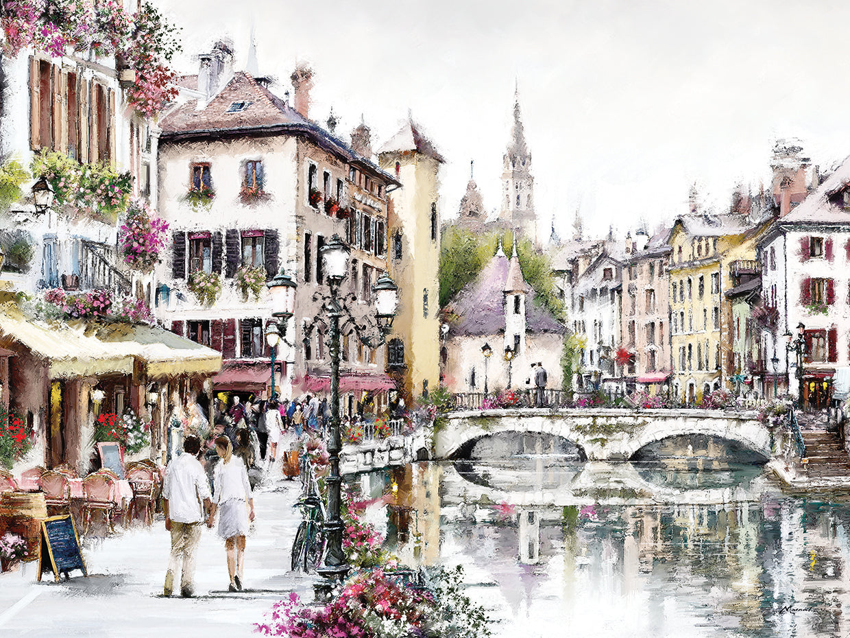 Lake Annecy Copy handcrafted art work on canvas or framed canvas prints by The Macneil Studio