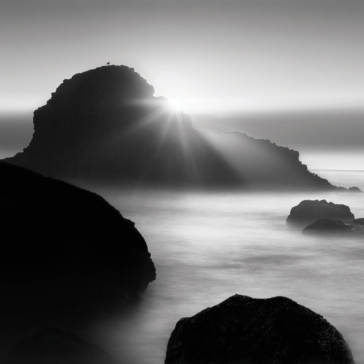 Long sunset at Indian Beach handcrafted art work on canvas or framed canvas prints by Moises Levy