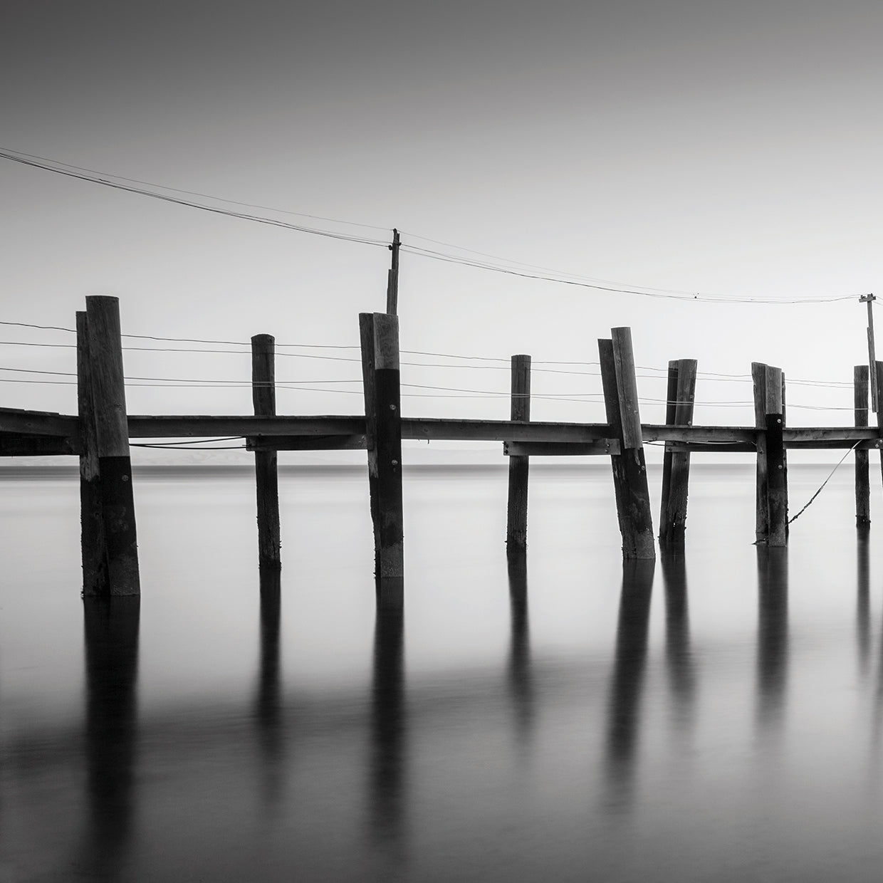 China Camp Pano BW 1 handcrafted art work on canvas or framed canvas prints by Moises Levy