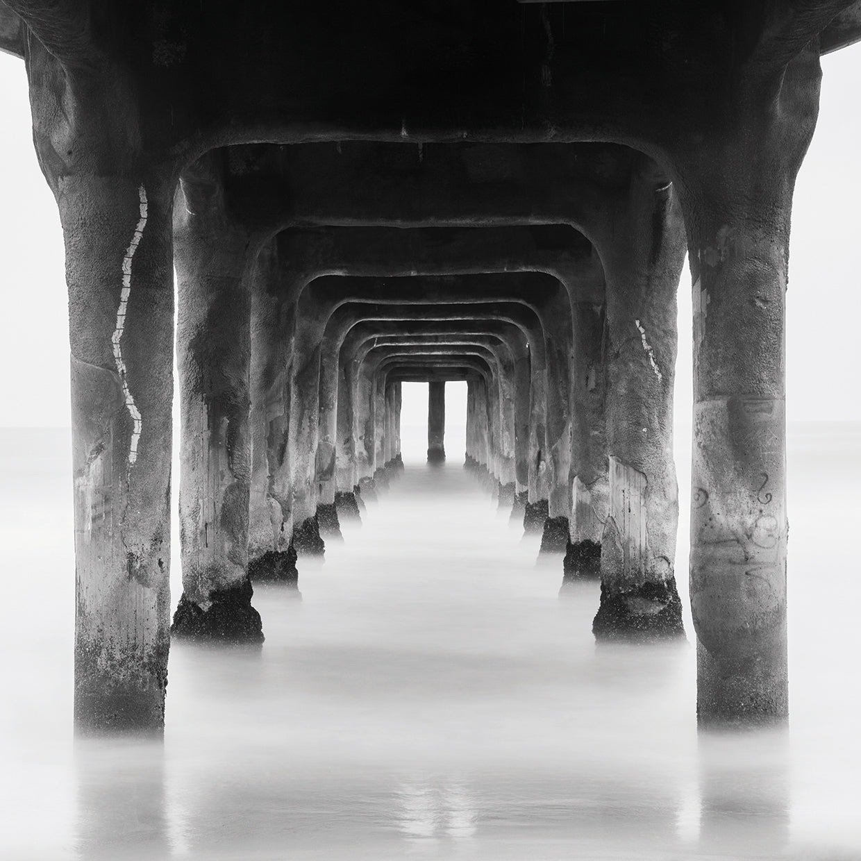 Sea Door 5 B&W handcrafted art work on canvas or framed canvas prints by Moises Levy