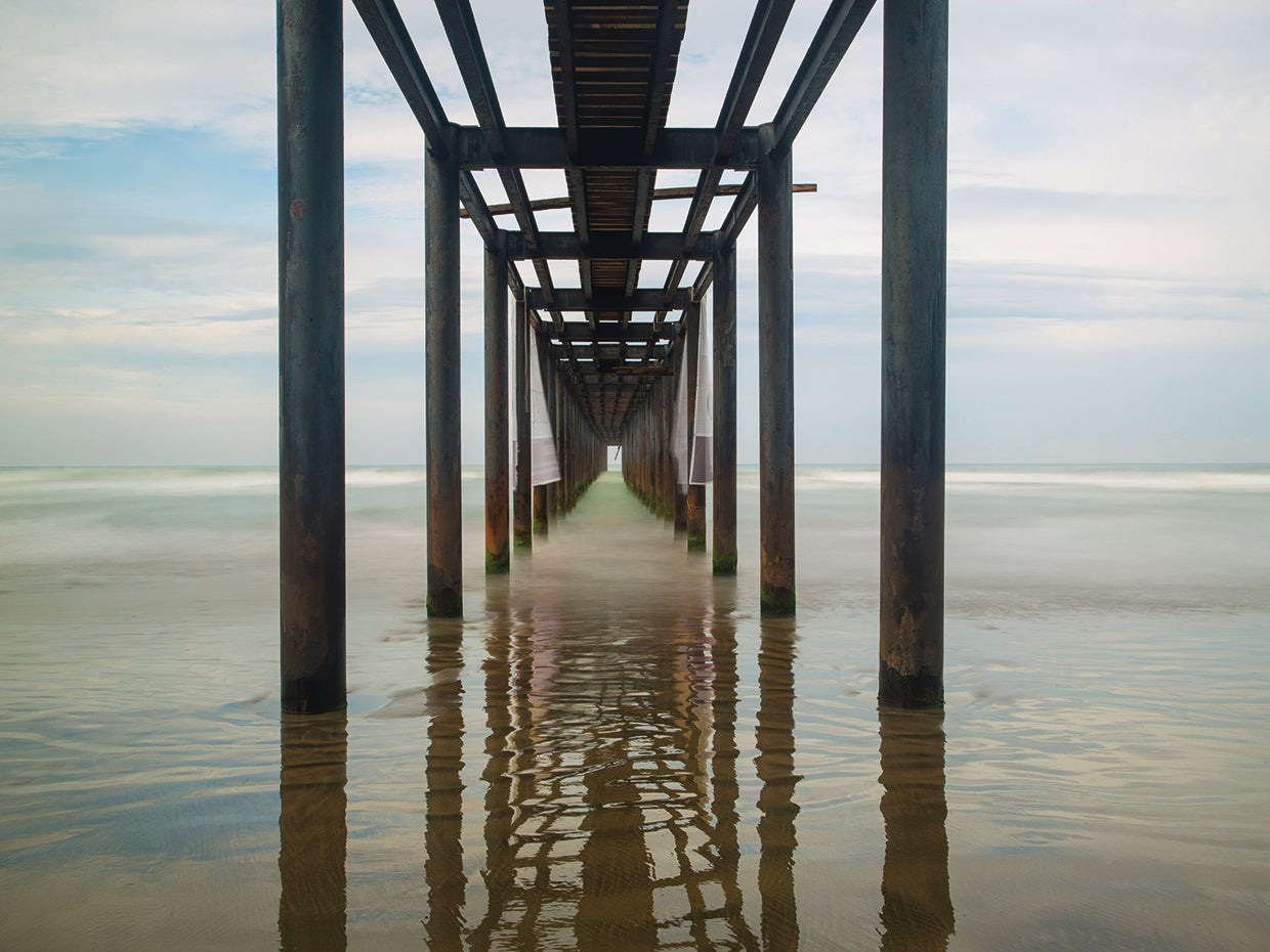 Muelle en Acapulco handcrafted art work on canvas or framed canvas prints by Moises Levy