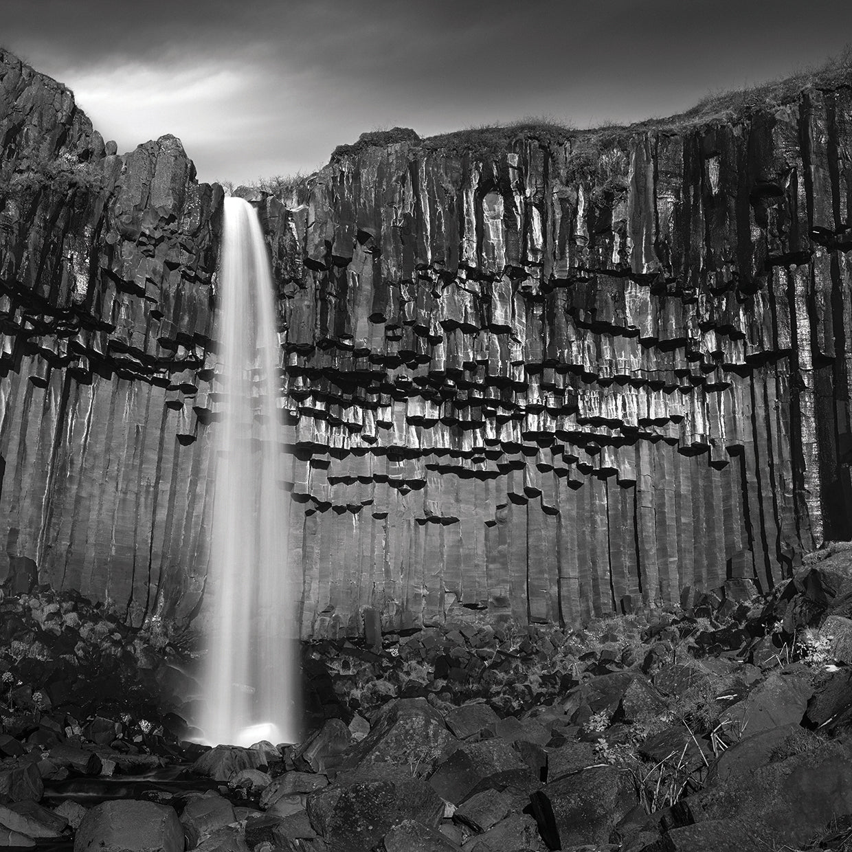 Svartifoss handcrafted art work on canvas or framed canvas prints by Moises Levy