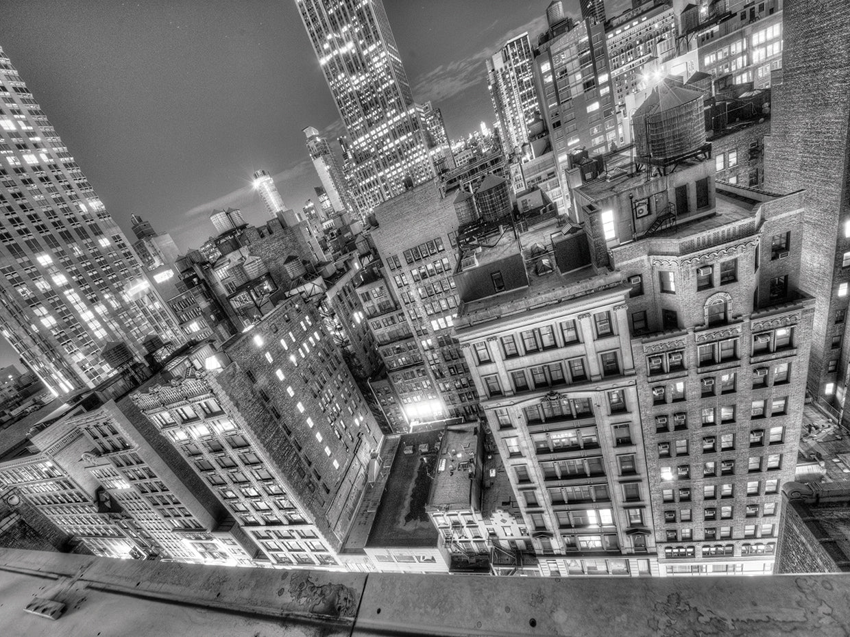 Gotham City 17 handcrafted art work on canvas or framed canvas prints by Moises Levy