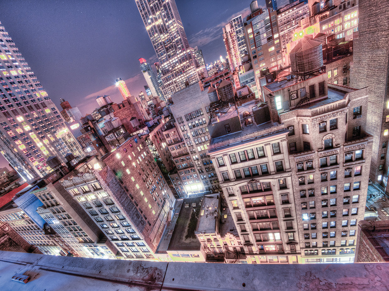 Gotham City 4 handcrafted art work on canvas or framed canvas prints by Moises Levy