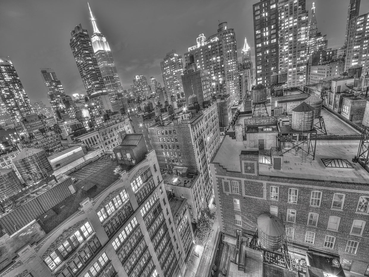 Gotham City 11 handcrafted art work on canvas or framed canvas prints by Moises Levy