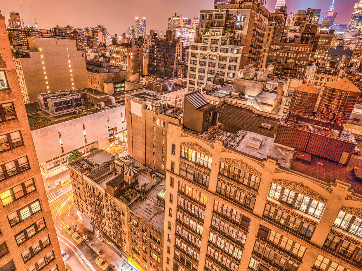 Gotham City 12 handcrafted art work on canvas or framed canvas prints by Moises Levy