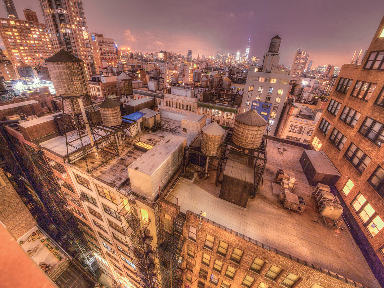 Gotham City 13 handcrafted art work on canvas or framed canvas prints by Moises Levy