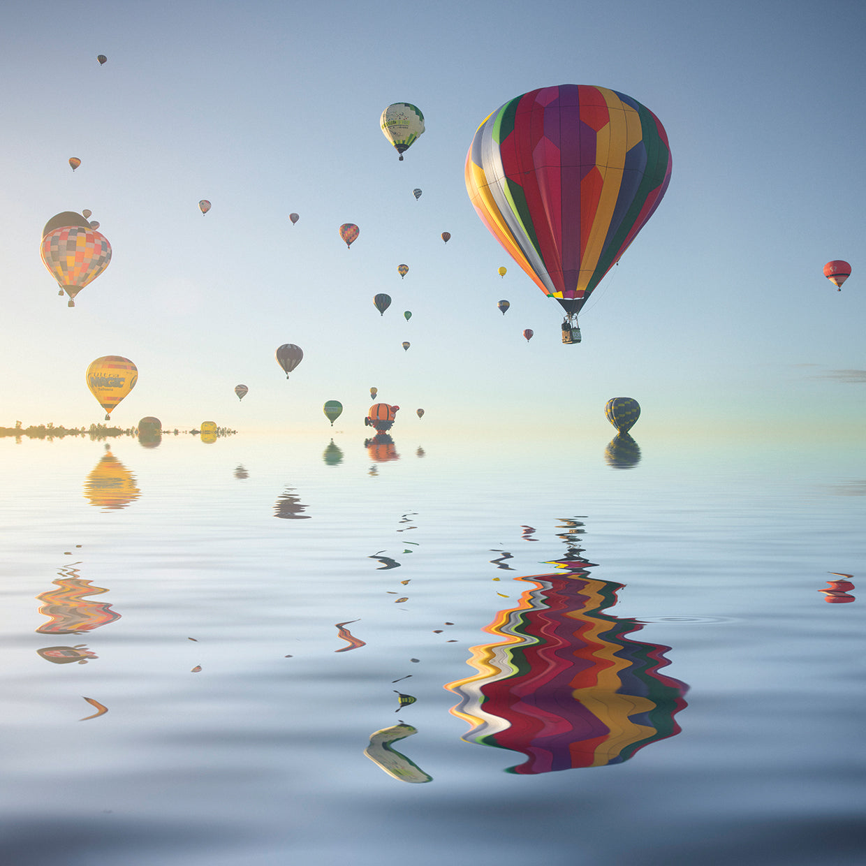 Love is in Air VI handcrafted art work on canvas or framed canvas prints by Moises Levy