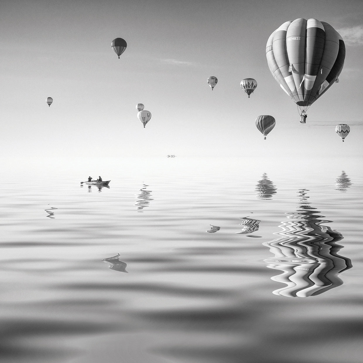 Love is in Air VII handcrafted art work on canvas or framed canvas prints by Moises Levy