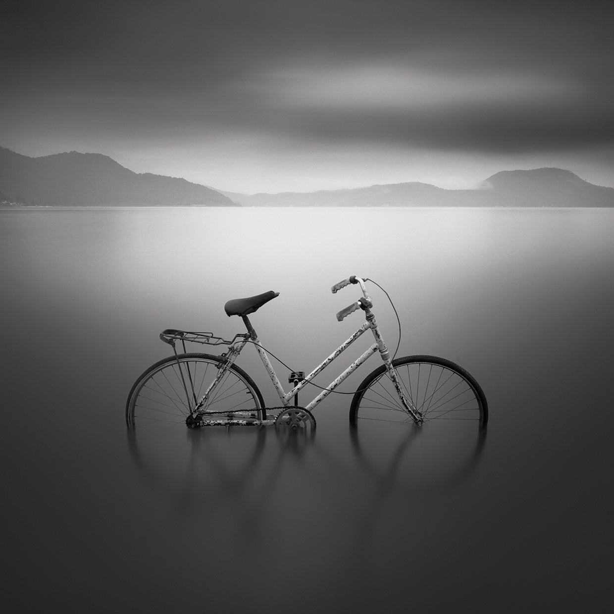 BICYCLE 1 handcrafted art work on canvas or framed canvas prints by Moises Levy