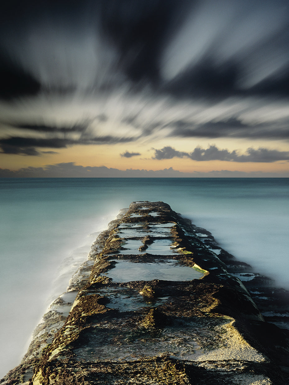 Wave Break handcrafted art work on canvas or framed canvas prints by Moises Levy