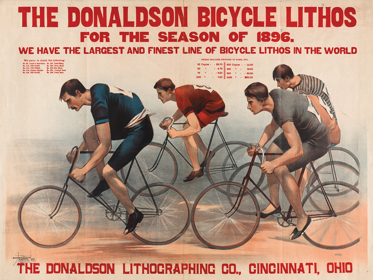Donaldson Bicycle Lithos for 1896 Season