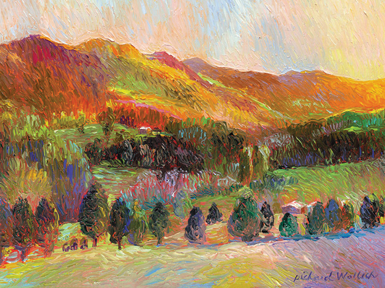 Colorado Sunset handcrafted art work on canvas or framed canvas prints by Richard Wallich